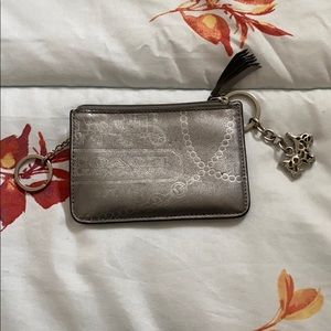 Coaches silver mini wallet